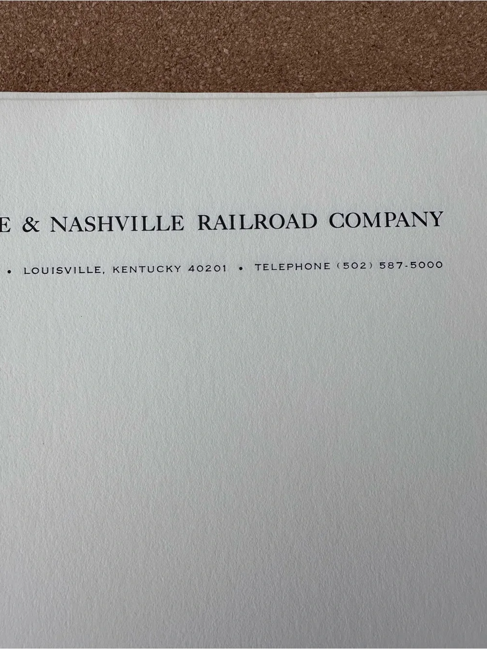 Vintage Collectible L&N Railroad Letterhead Stationary 8.5